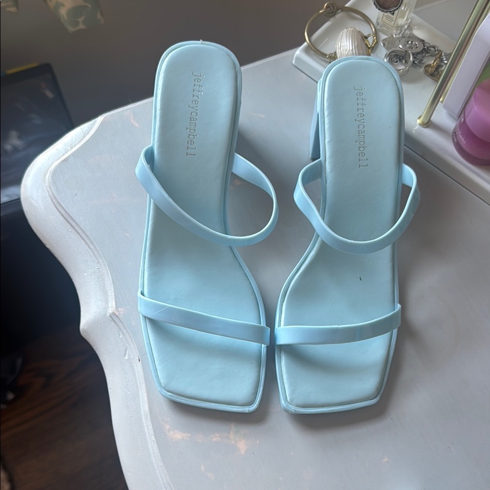 Jeffrey Campbell Size 8 Blue Minimalist Heeled Sandals
